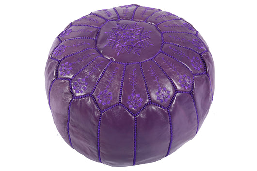 Regal purple leather pouf 26