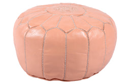 Leather pouf in the shade of melon 47