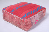 Two moroccan berber pink old rug poufs