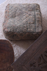 Moroccan handwoven ottoman rug pouf