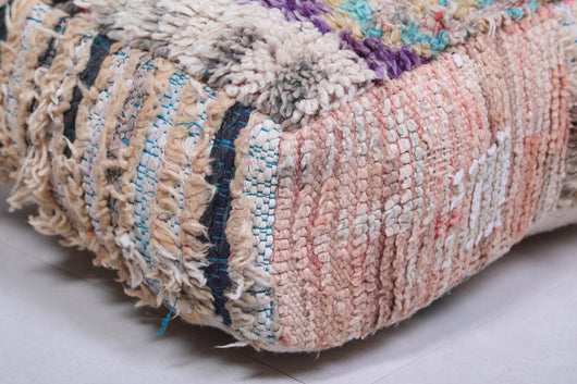 Two vintage berber handmade rug pouf