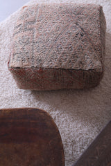 Berber moroccan vintage azilal old rug pouf