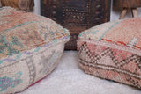Two berber old azilal moroccan rug pouf