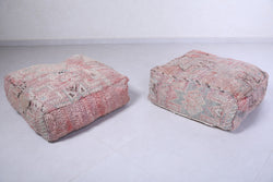 Two moroccan berber handmade poufs