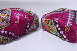 Two handmade handmade azilal berber rug poufs