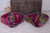 Two handmade handmade azilal berber rug poufs