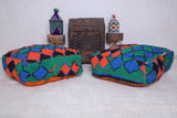 Two berber handmade old azilal rug pouf
