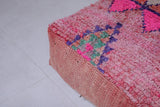 Moroccan berber ottoman pink rug pouf