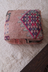 Moroccan berber ottoman azilal pink pouf
