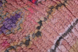 Ottoman azilal handmade pink berber rug pouf
