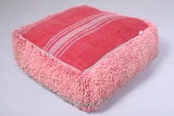 Two handmade berber moroccan rug pink pouf
