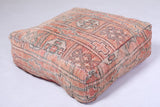 Two moroccan handmade brown rug pouf
