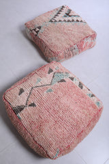 Two berber moroccan decor handmade poufs