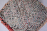 Two moroccan wool handmade azilal rug pouf