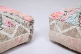 Two handmade moroccan berber decor pouf
