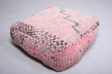 Two handmade berber moroccan pink pouf
