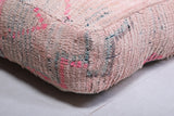 Two handmade berber moroccan pink pouf