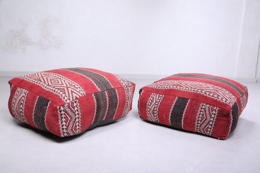 hand knotted poufs