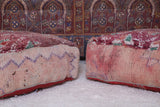 Two moroccan berber handmade rug pouf