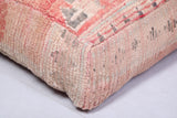 Two moroccan berber handmade rug pink pouf
