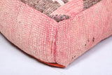 Two berber moroccan pink rug pouf