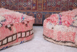 Two ottoman moroccan handmade berber rug pouf
