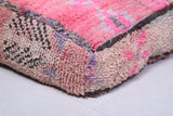 Two handmade moroccan berber rug pink poufs