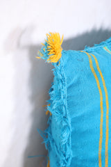 Blue sky Moroccan pillow 16.5 INCHES X 17.7 INCHES