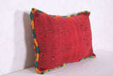 Red Moroccan pillow rug 13.3 INCHES X 19.6 INCHES