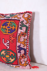 Red Moroccan Kilim Pillow 14.1 INCHES X 17.7 INCHES