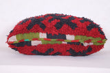 Red and black Moroccan Pillow rug 18.5 INCHES X 23.6 INCHES