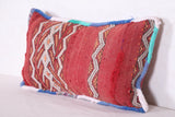 Red Moroccan pillow vintage rug 12.2 INCHES X 21.2 INCHES