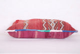 Red Moroccan pillow vintage rug 12.2 INCHES X 21.2 INCHES