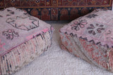 Two handmade moroccan old azilal ottoman poufs
