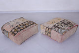 Two moroccan handmade azilalold poufs