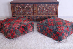 Two moroccan handmade berber ottoman pouf