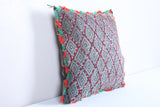 Vintage moroccan handwoven kilim pillow 14.9 INCHES X 15.7 INCHES