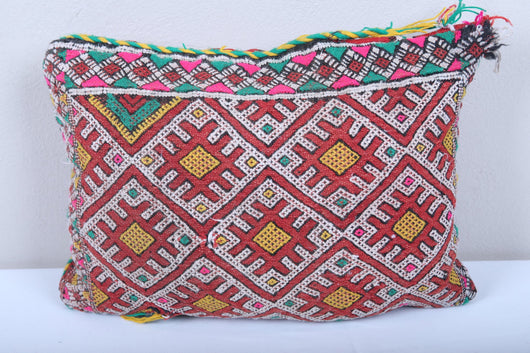 Vintage moroccan handwoven kilim pillow 13.3 INCHES X 16.9 INCHES
