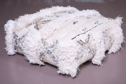 Handmade decor berber woven rug pouf