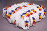 Moroccan handwoven colorful kilim rug pouf