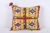 Vintage moroccan handwoven kilim pillow 16.9 INCHES X 18.1 INCHES