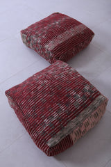 Two moroccan handmade ottoman poufs