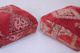 Two Moroccan handmade ottoman poufs