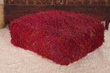 ottoman pouf in dark red