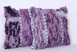 Two Purple handmade rug pillows 17.3 INCHES X 18.5 INCHES