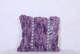 Purple handmade moroccan rug pillow 17.3 INCHES X 17.3 INCHES