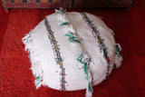Round Moroccan berber woven Kilim rug pouf