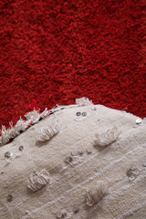 Round moroccan handwoven kilim rug poufs