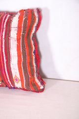 Red Moroccan shag pillow 14.9 INCHES X 16.1 INCHES
