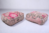 Two Moroccan handmade berber ottoman poufs